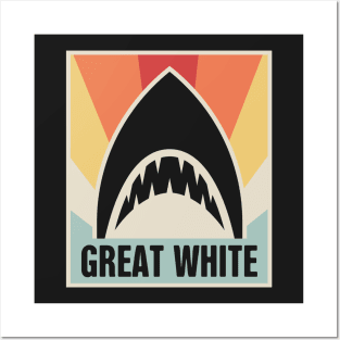 Vintage Great White Shark Posters and Art